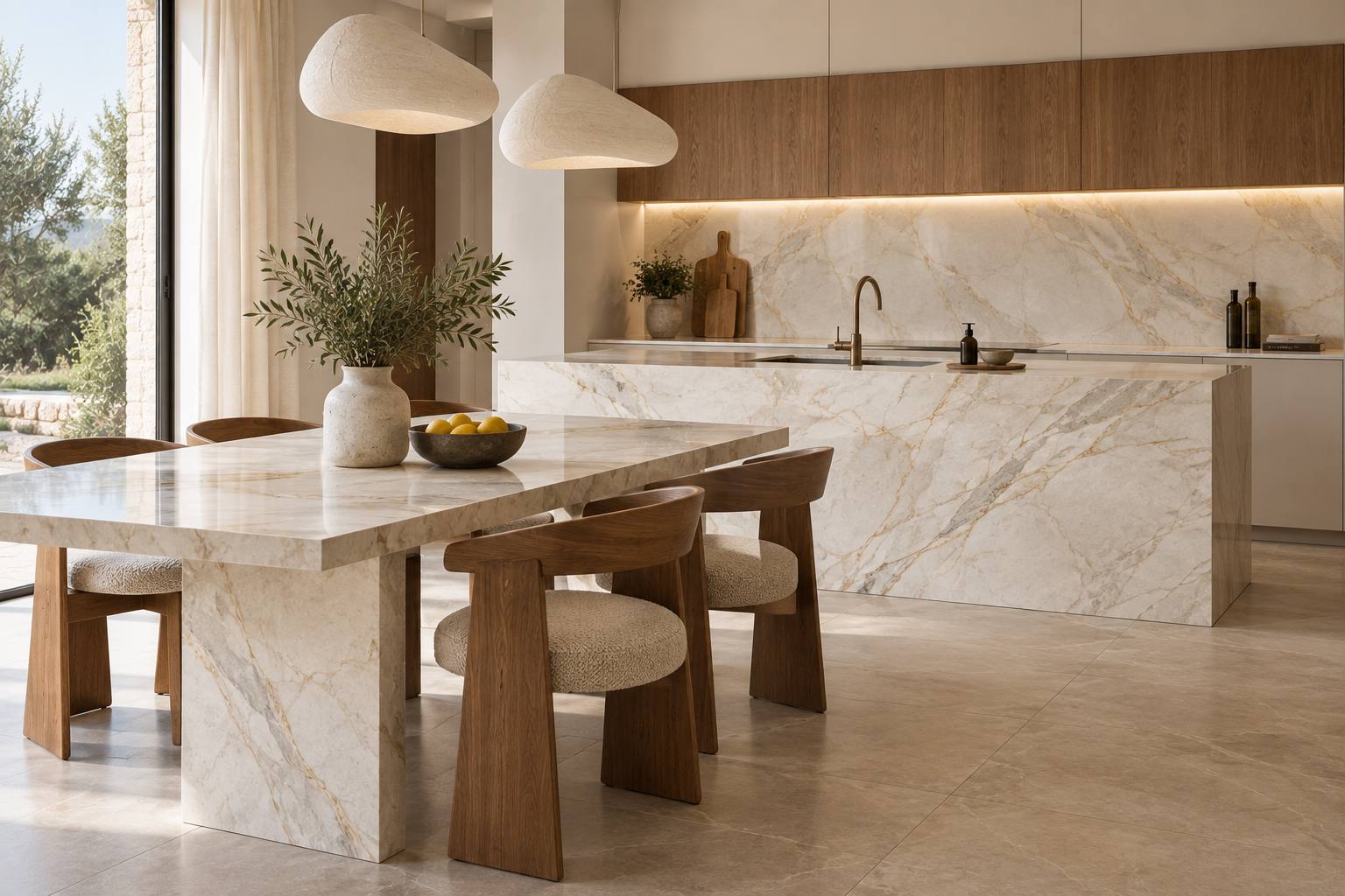 Cocina Porcelastone de diseño contemporáneo