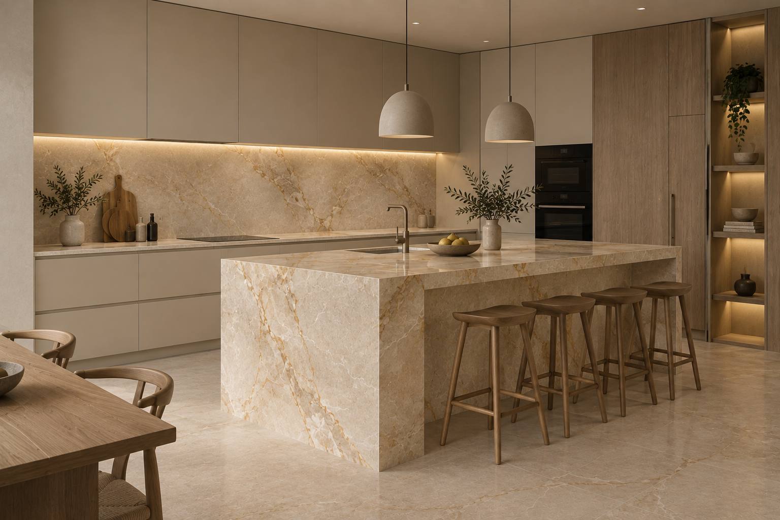 Cocina con Gold Stone