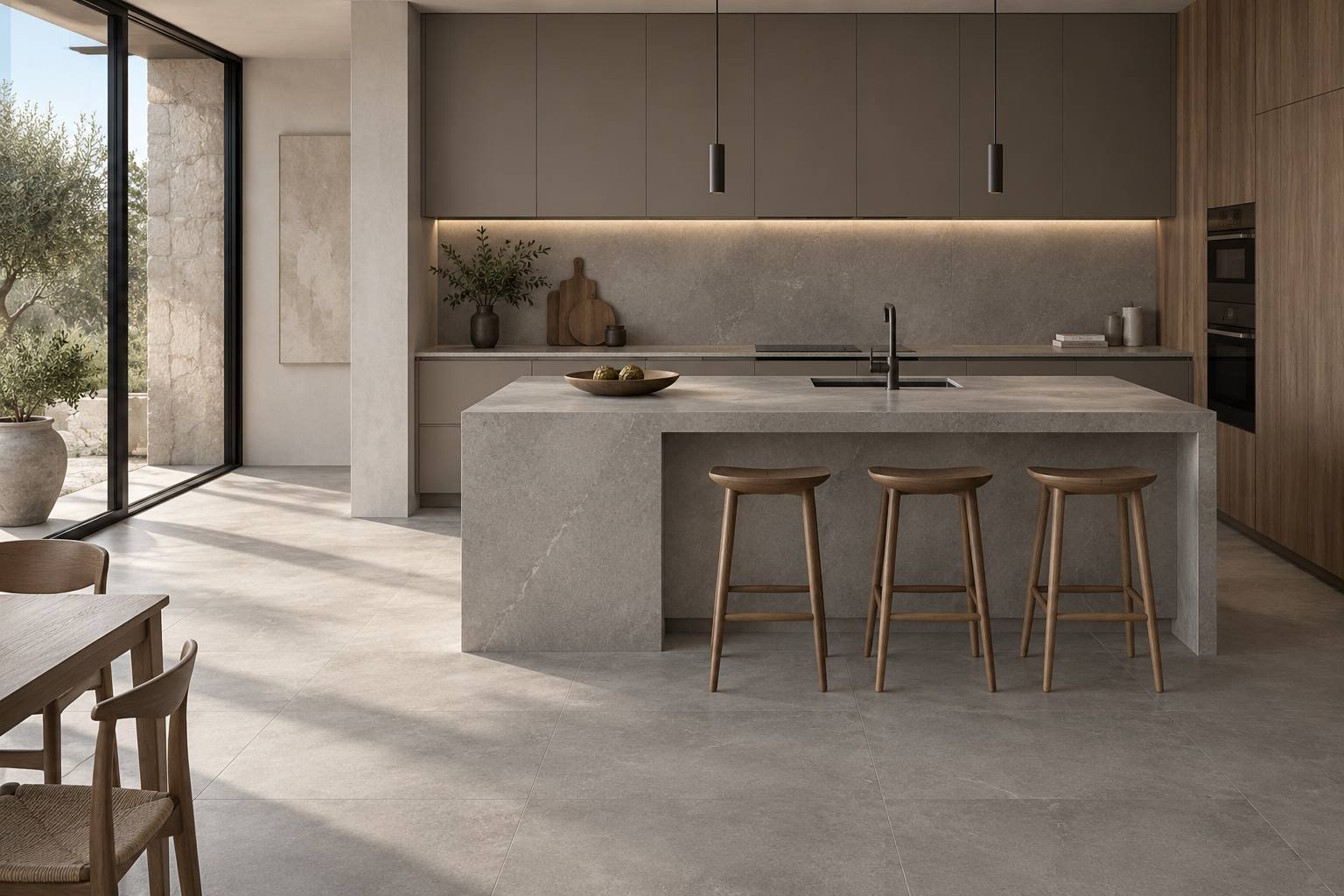 Cocina con Portland Gris