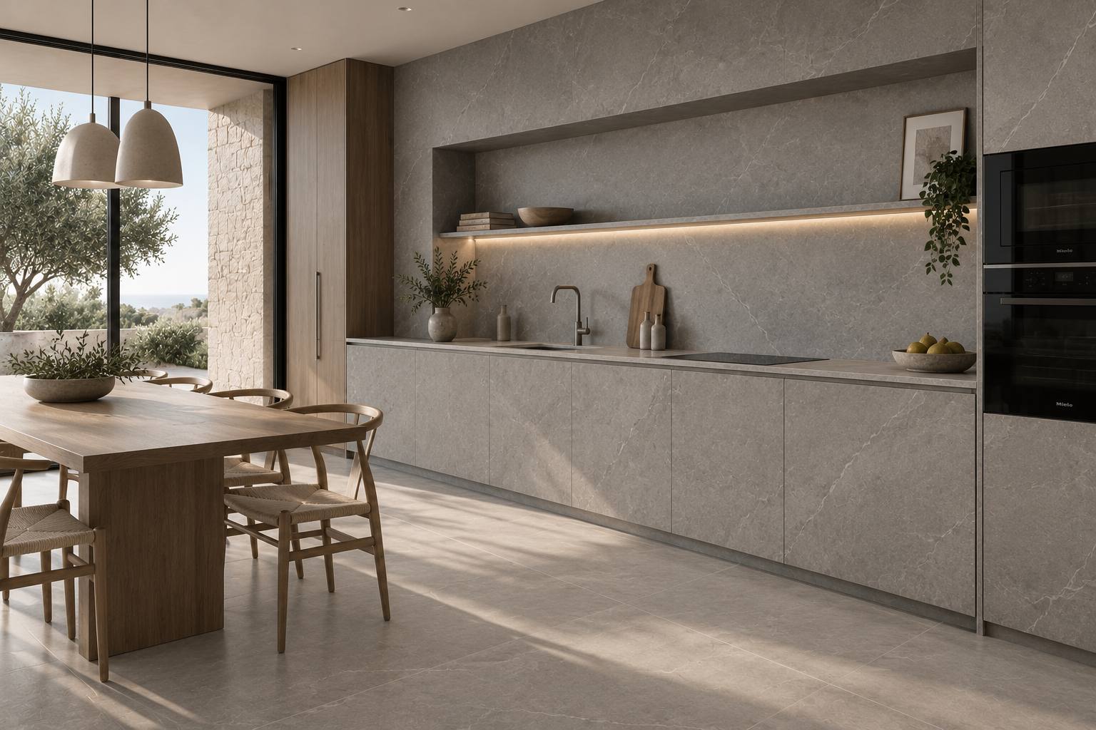 Cocina con Silver Stone